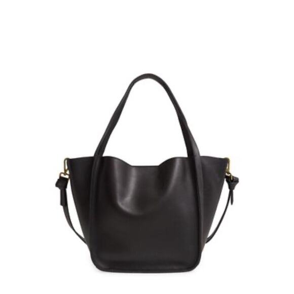 Madewell Handbags - Madewell Sydney Black Leather Large Tote Bag EUC